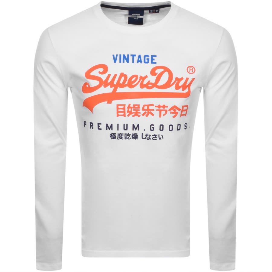 Alternative Image for ProductSuperdry Vintage Long Sleeve Logo T Shirt White1
